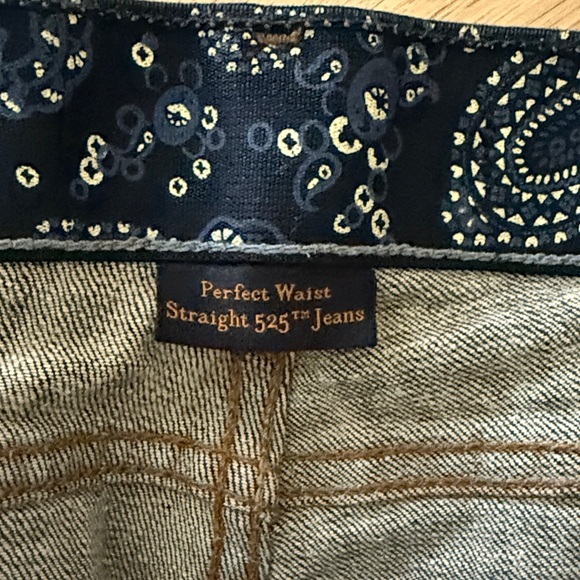 Levi Perfect Waist Straight Leg 525 Dark Blue Denim Jeans - Picture 3 of 9